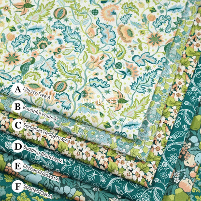 Quilting Liberty - Liberty Tree of Life Green 2 fabric - FO:REST Fabric 布恩堂Liberty fabrictana lawnjapanese fabricykk zipper