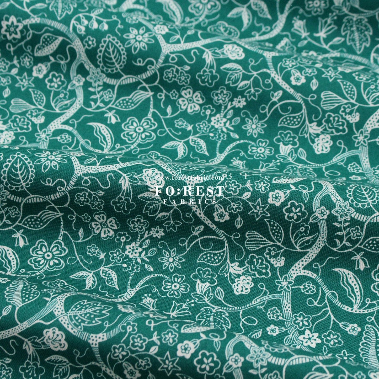 Quilting Liberty - Liberty Tree of Life Green 2 fabric - FO:REST Fabric 布恩堂Liberty fabrictana lawnjapanese fabricykk zipper