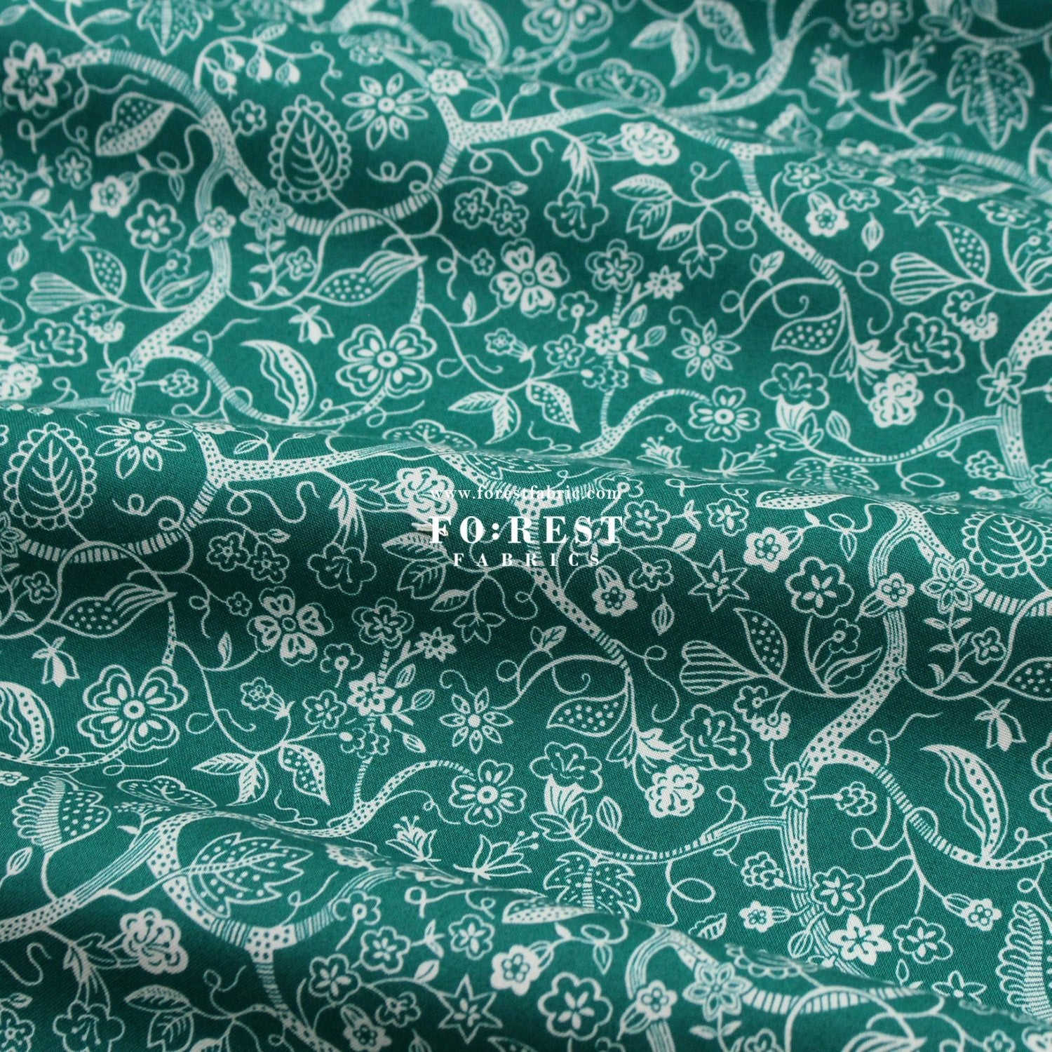 Quilting Liberty - Liberty Tree of Life Green 2 fabric - FO:REST Fabric 布恩堂Liberty fabrictana lawnjapanese fabricykk zipper