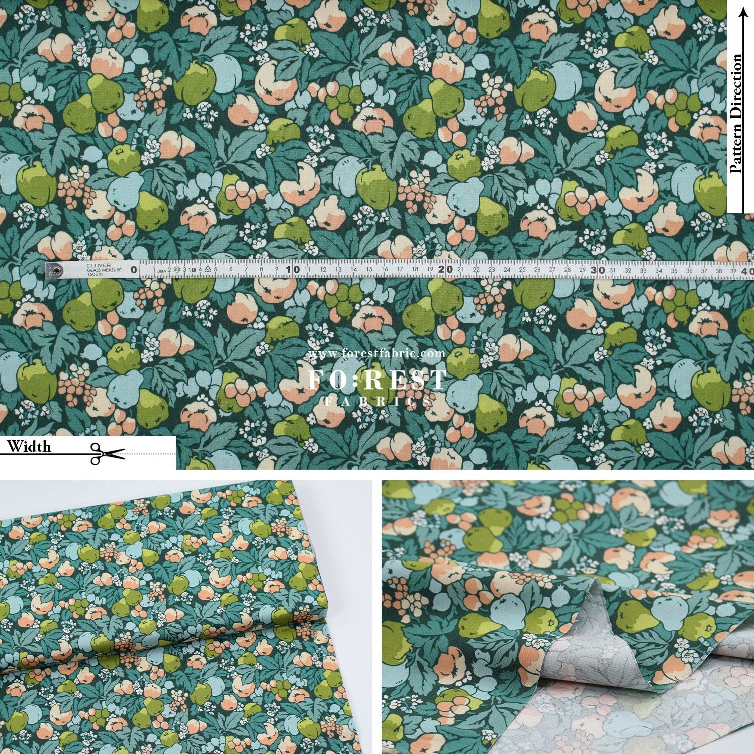 Quilting Liberty - Liberty Tree of Life Green 2 fabric - FO:REST Fabric 布恩堂Liberty fabrictana lawnjapanese fabricykk zipper