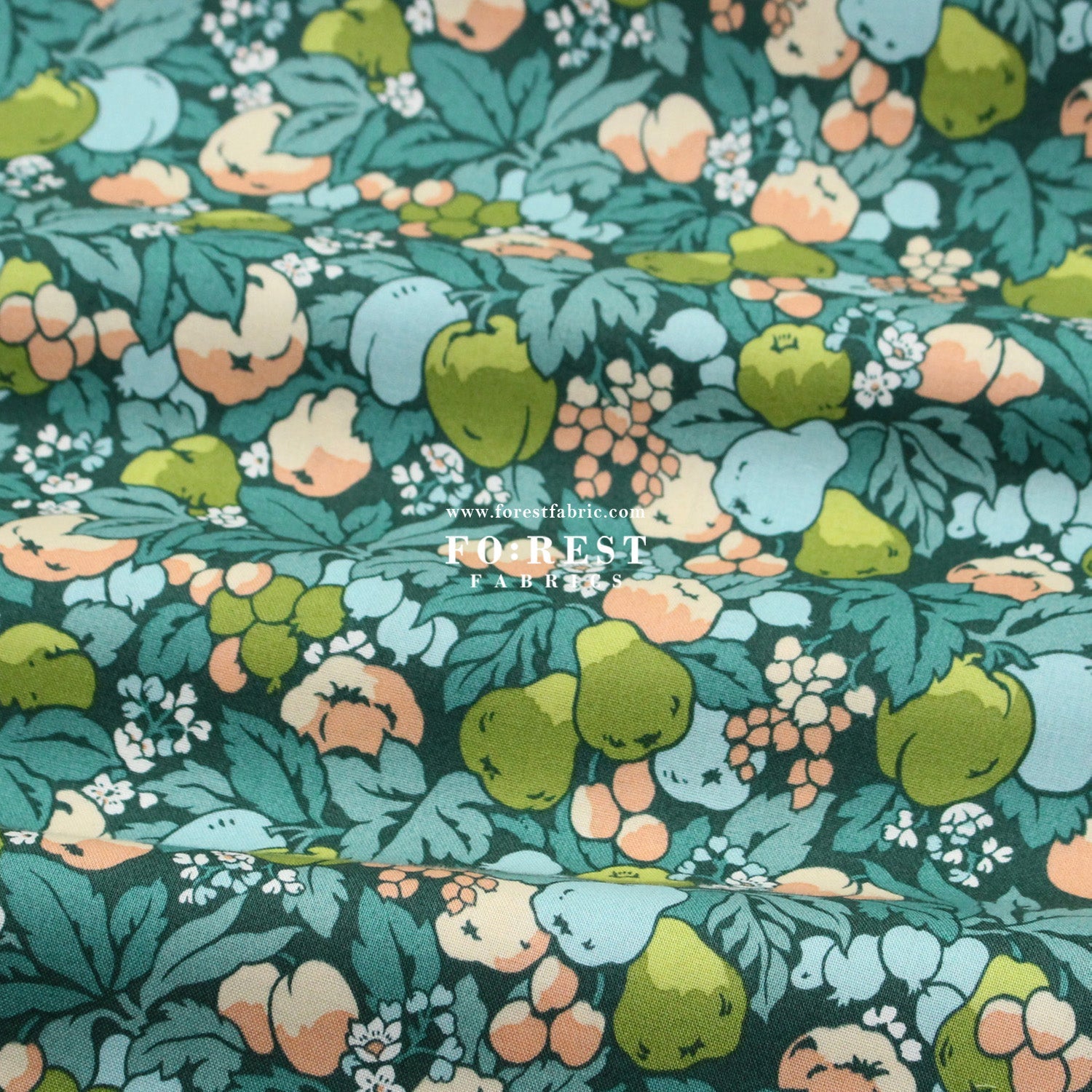 Quilting Liberty - Liberty Tree of Life Green 2 fabric - FO:REST Fabric 布恩堂Liberty fabrictana lawnjapanese fabricykk zipper