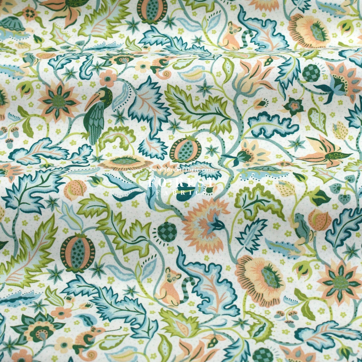 Quilting Liberty - Liberty Tree of Life Green 2 fabric - FO:REST Fabric 布恩堂Liberty fabrictana lawnjapanese fabricykk zipper