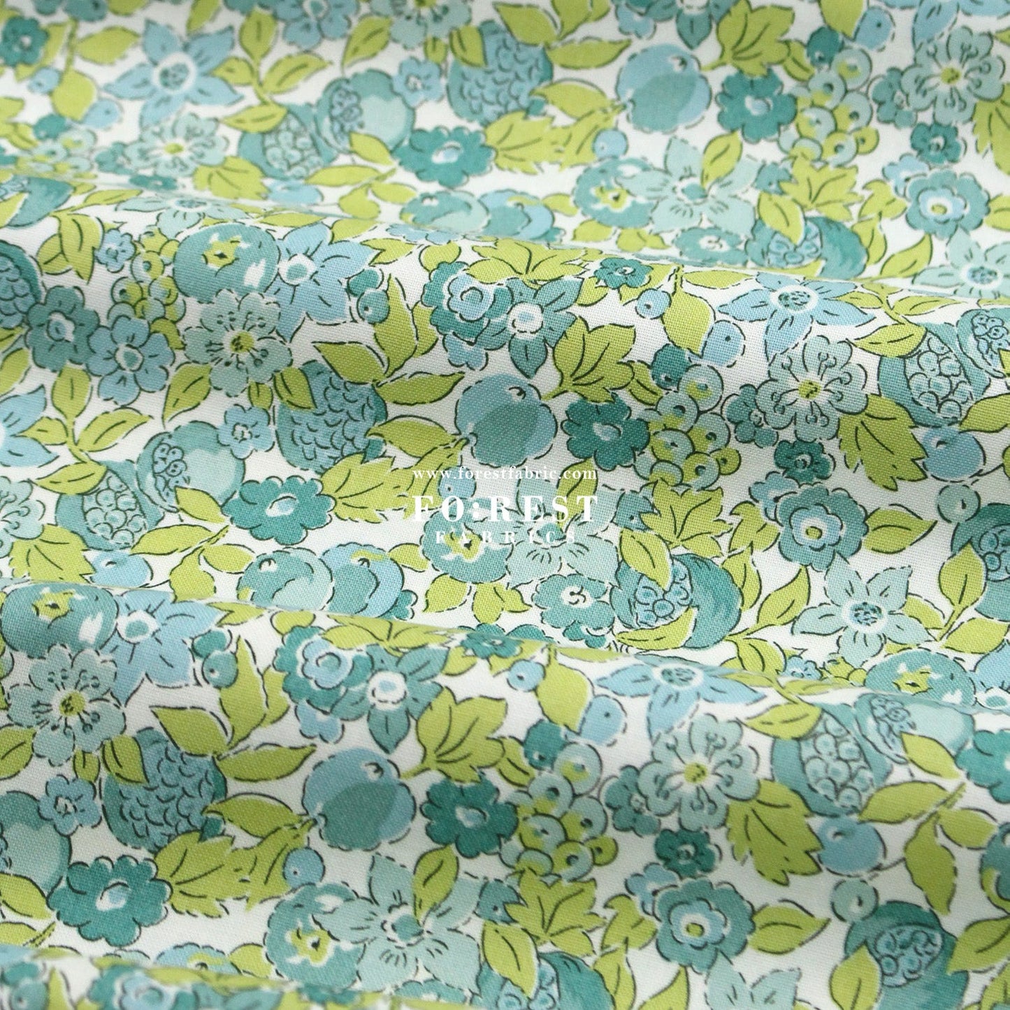 Quilting Liberty - Liberty Tree of Life Green 2 fabric - FO:REST Fabric 布恩堂Liberty fabrictana lawnjapanese fabricykk zipper