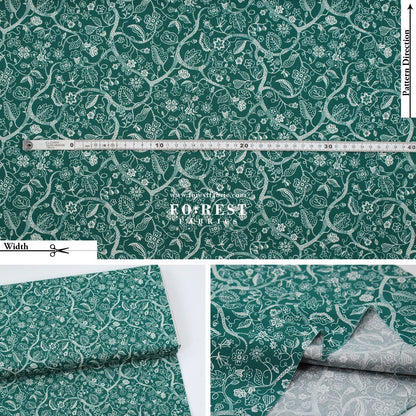 Quilting Liberty - Liberty Tree of Life Green 2 fabric - FO:REST Fabric 布恩堂Liberty fabrictana lawnjapanese fabricykk zipper