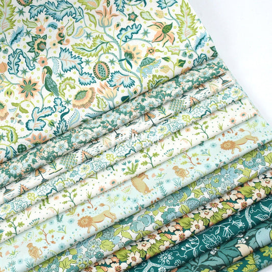 Quilting Liberty Liberty Tree of Life Green fabric SET - FO:REST Fabric 布恩堂Liberty fabrictana lawnjapanese fabricykk zipper