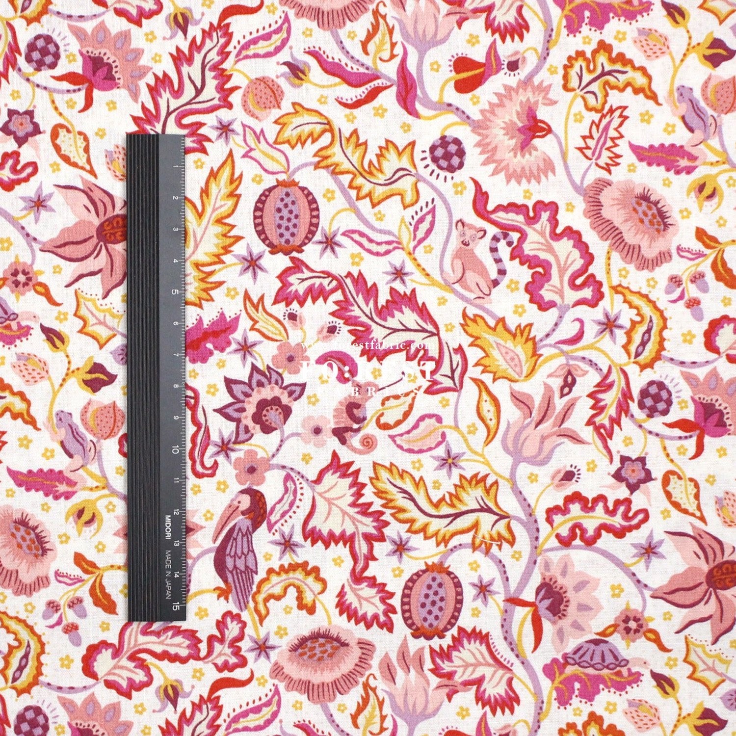 Quilting Liberty - Liberty Tree of Life Orange 1 fabric - FO:REST Fabric 布恩堂Liberty fabrictana lawnjapanese fabricykk zipper