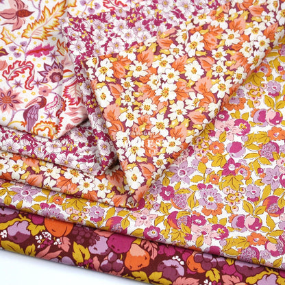 Quilting Liberty - Liberty Tree of Life Orange 1 fabric - FO:REST Fabric 布恩堂Liberty fabrictana lawnjapanese fabricykk zipper