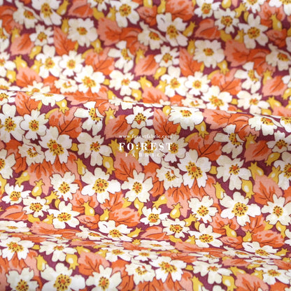 Quilting Liberty - Liberty Tree of Life Orange 1 fabric - FO:REST Fabric 布恩堂Liberty fabrictana lawnjapanese fabricykk zipper