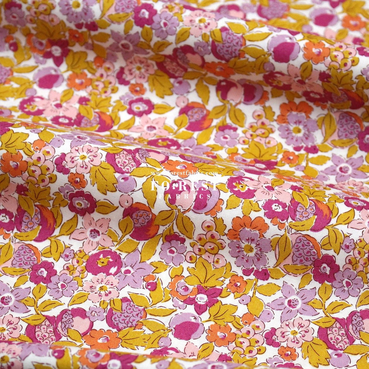 Quilting Liberty - Liberty Tree of Life Orange 1 fabric - FO:REST Fabric 布恩堂Liberty fabrictana lawnjapanese fabricykk zipper