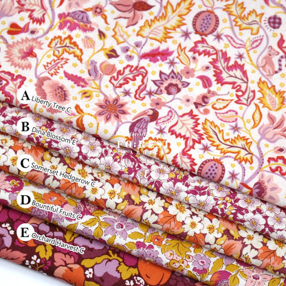 Quilting Liberty - Liberty Tree of Life Orange 1 fabric - FO:REST Fabric 布恩堂Liberty fabrictana lawnjapanese fabricykk zipper