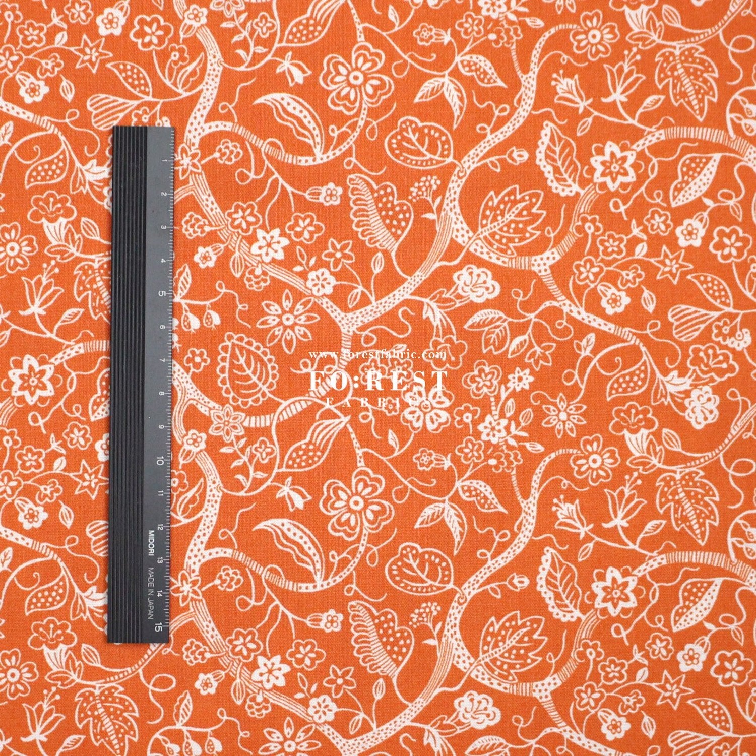 Quilting Liberty - Liberty Tree of Life Orange 2 fabric - FO:REST Fabric 布恩堂Liberty fabrictana lawnjapanese fabricykk zipper