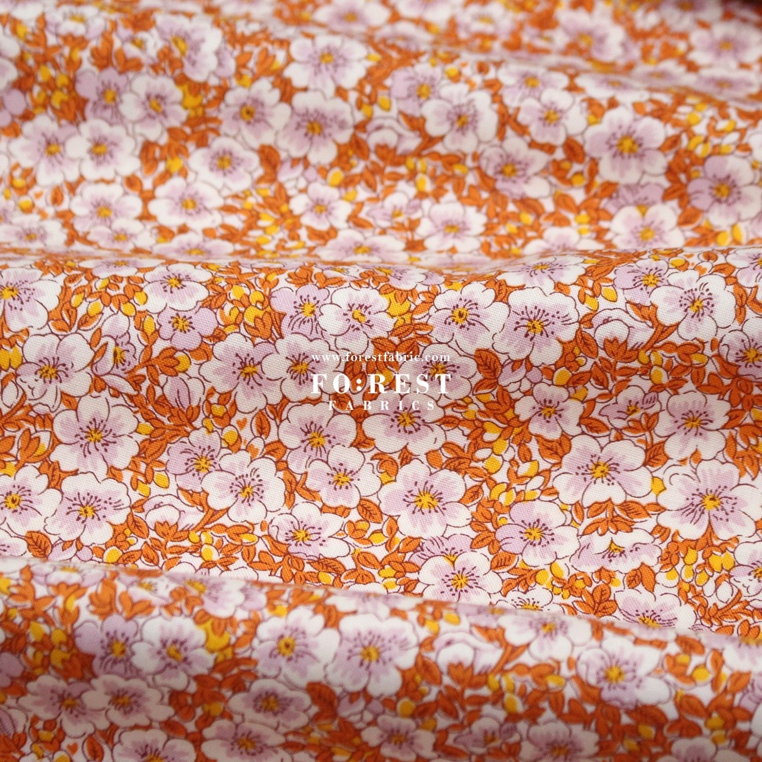 Quilting Liberty - Liberty Tree of Life Orange 2 fabric - FO:REST Fabric 布恩堂Liberty fabrictana lawnjapanese fabricykk zipper