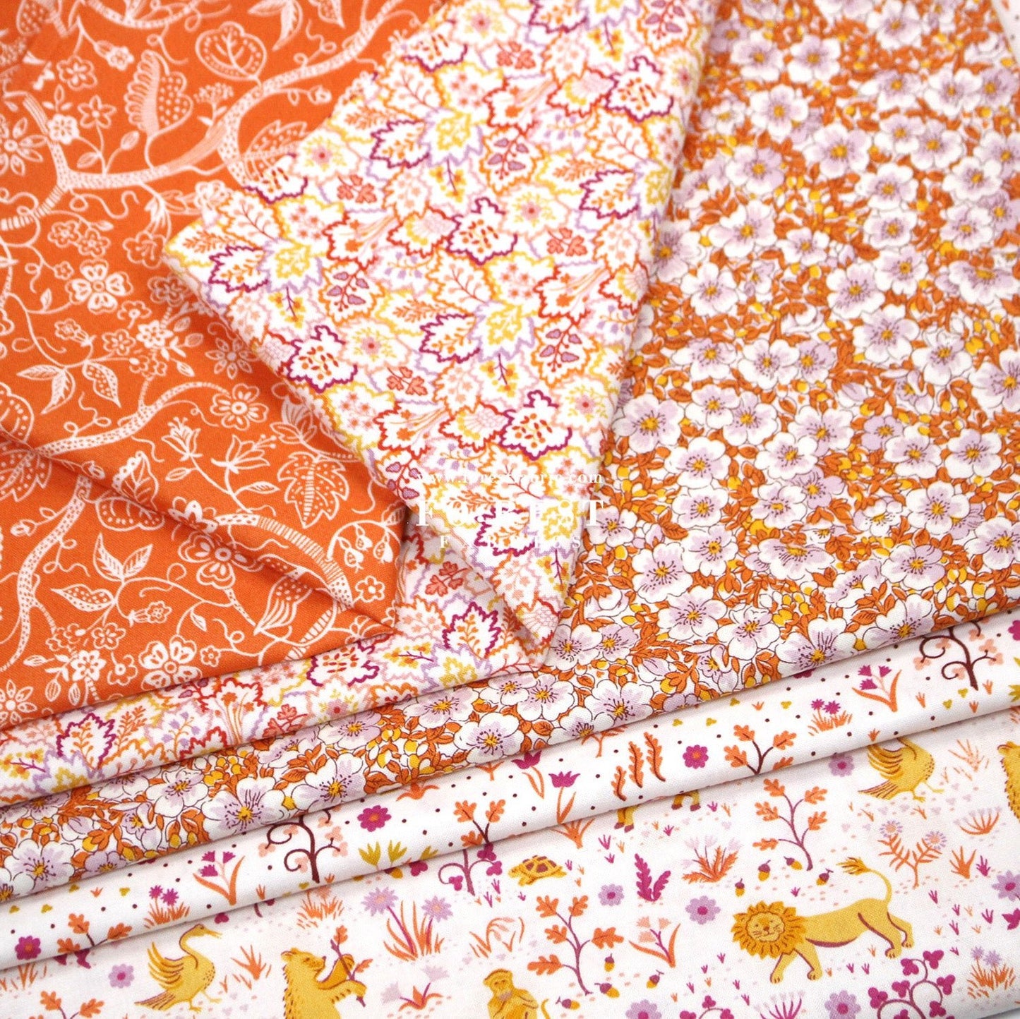 Quilting Liberty - Liberty Tree of Life Orange 2 fabric - FO:REST Fabric 布恩堂Liberty fabrictana lawnjapanese fabricykk zipper