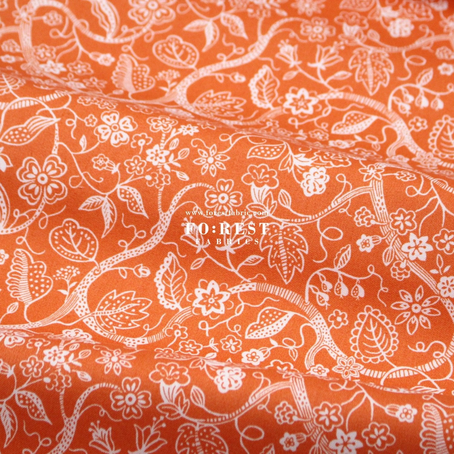 Quilting Liberty - Liberty Tree of Life Orange 2 fabric - FO:REST Fabric 布恩堂Liberty fabrictana lawnjapanese fabricykk zipper