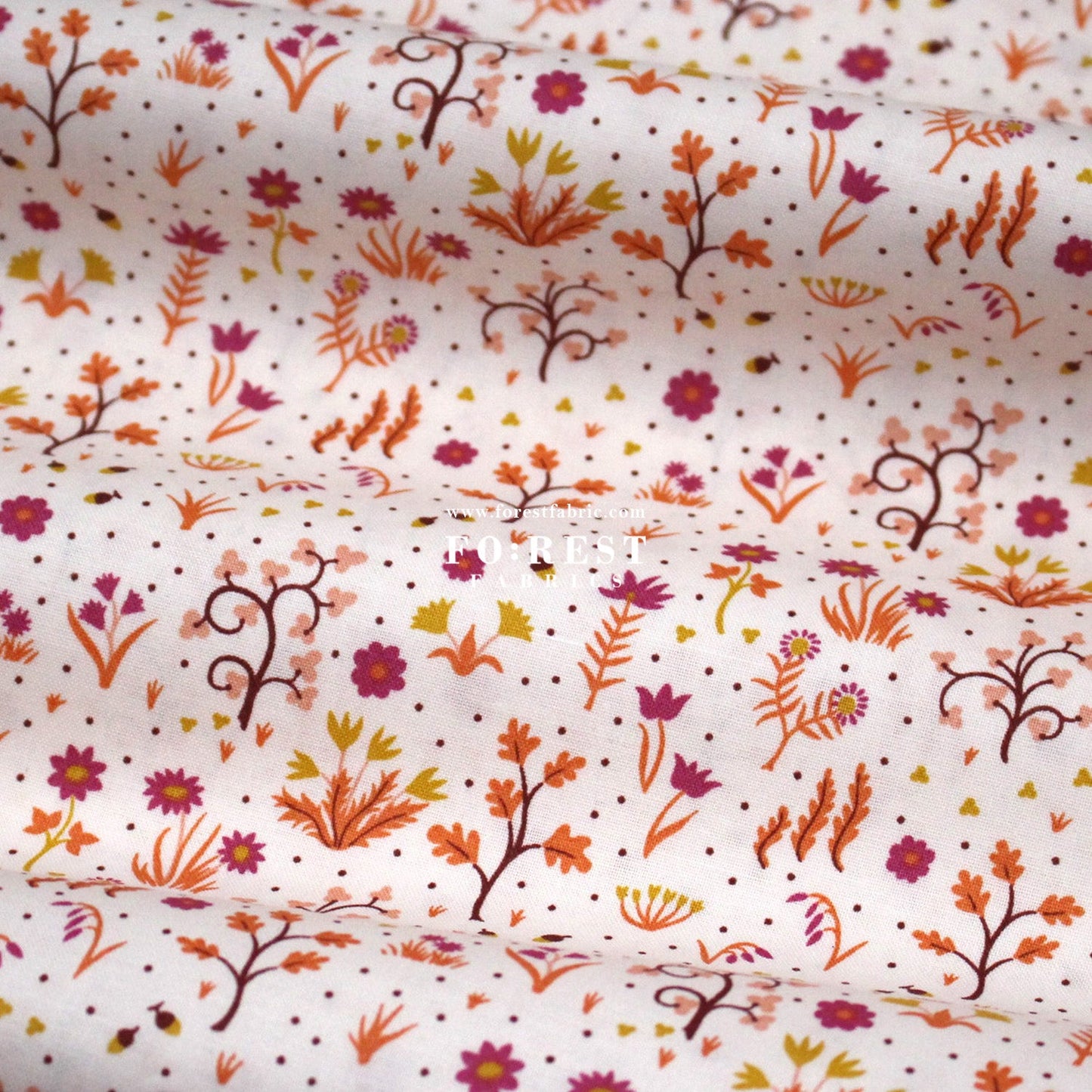Quilting Liberty - Liberty Tree of Life Orange 2 fabric - FO:REST Fabric 布恩堂Liberty fabrictana lawnjapanese fabricykk zipper