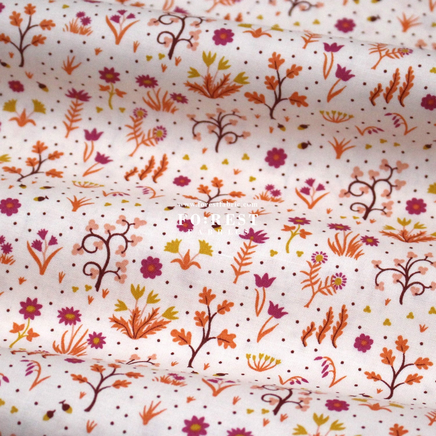Quilting Liberty - Liberty Tree of Life Orange 2 fabric - FO:REST Fabric 布恩堂Liberty fabrictana lawnjapanese fabricykk zipper