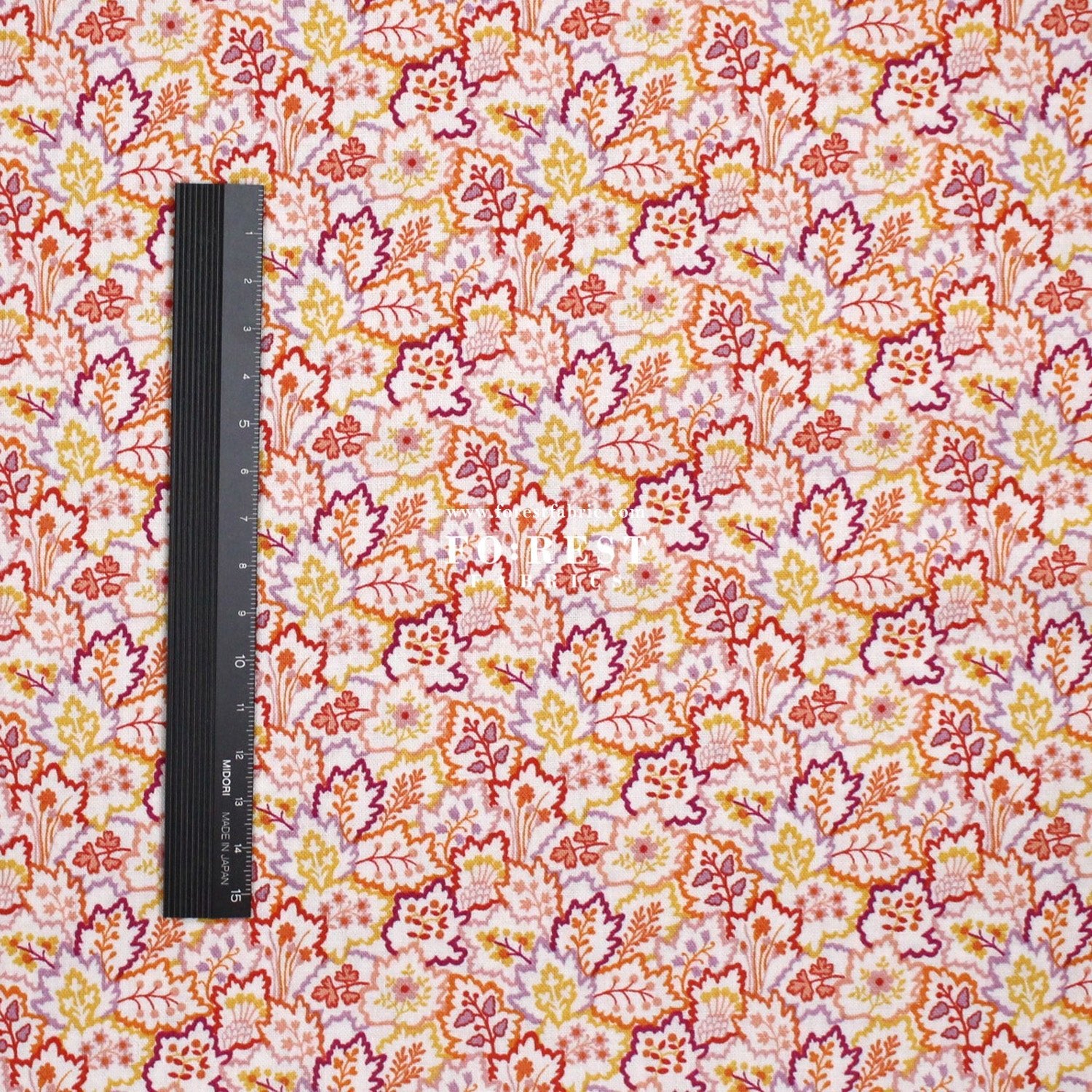 Quilting Liberty - Liberty Tree of Life Orange 2 fabric - FO:REST Fabric 布恩堂Liberty fabrictana lawnjapanese fabricykk zipper