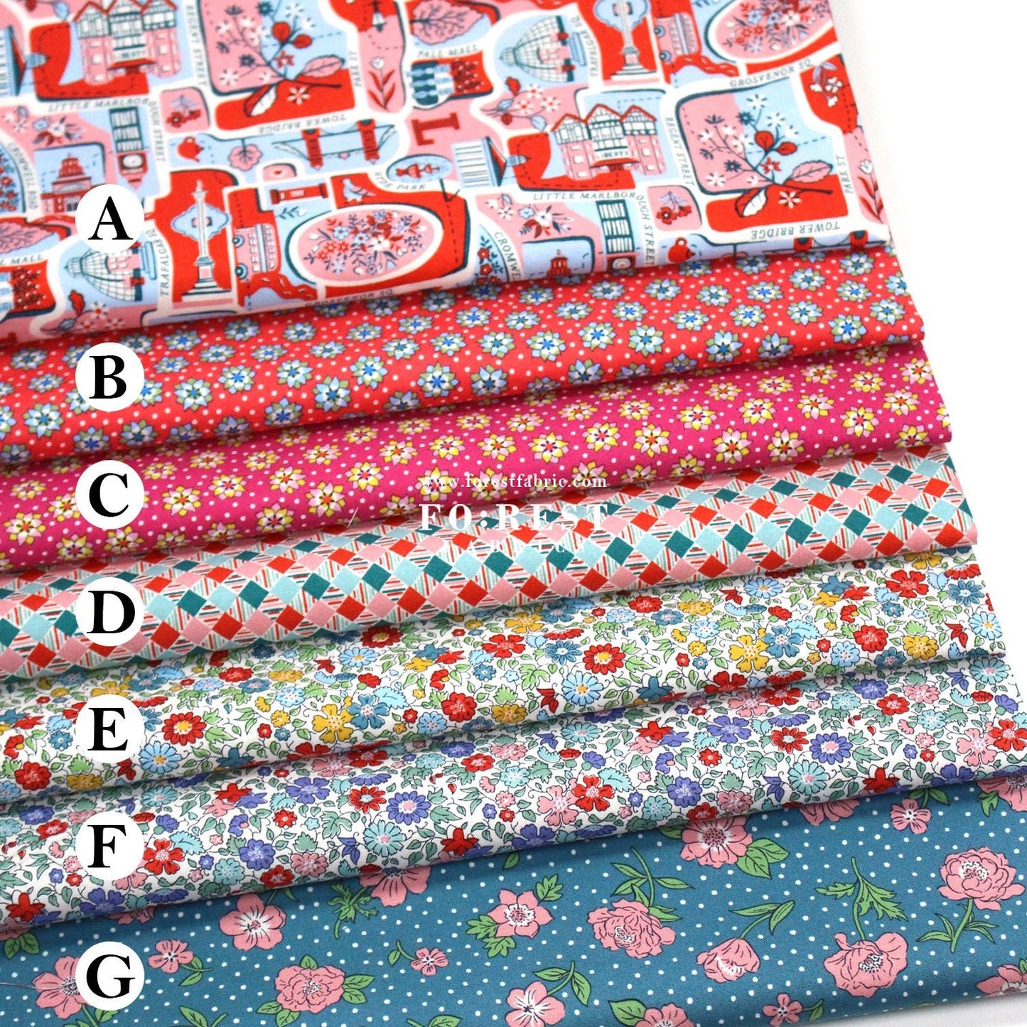 Quilting Liberty - London Bouquet 2 fabric - FO:REST Fabric 布恩堂Liberty fabrictana lawnjapanese fabricykk zipper