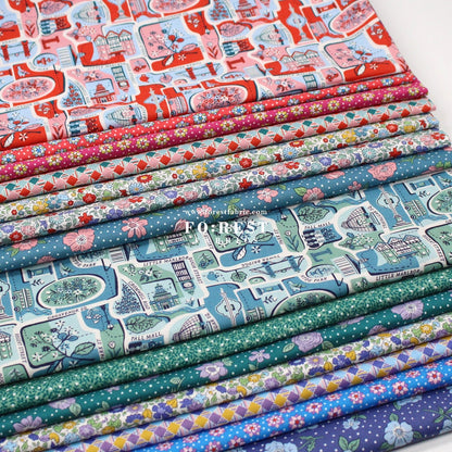 Quilting Liberty London Bouquet fabric SET - FO:REST Fabric 布恩堂Liberty fabrictana lawnjapanese fabricykk zipper