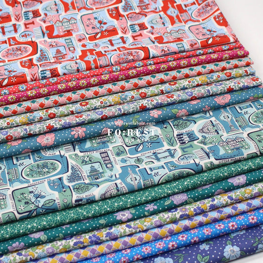 Quilting Liberty London Bouquet fabric SET - FO:REST Fabric 布恩堂Liberty fabrictana lawnjapanese fabricykk zipper