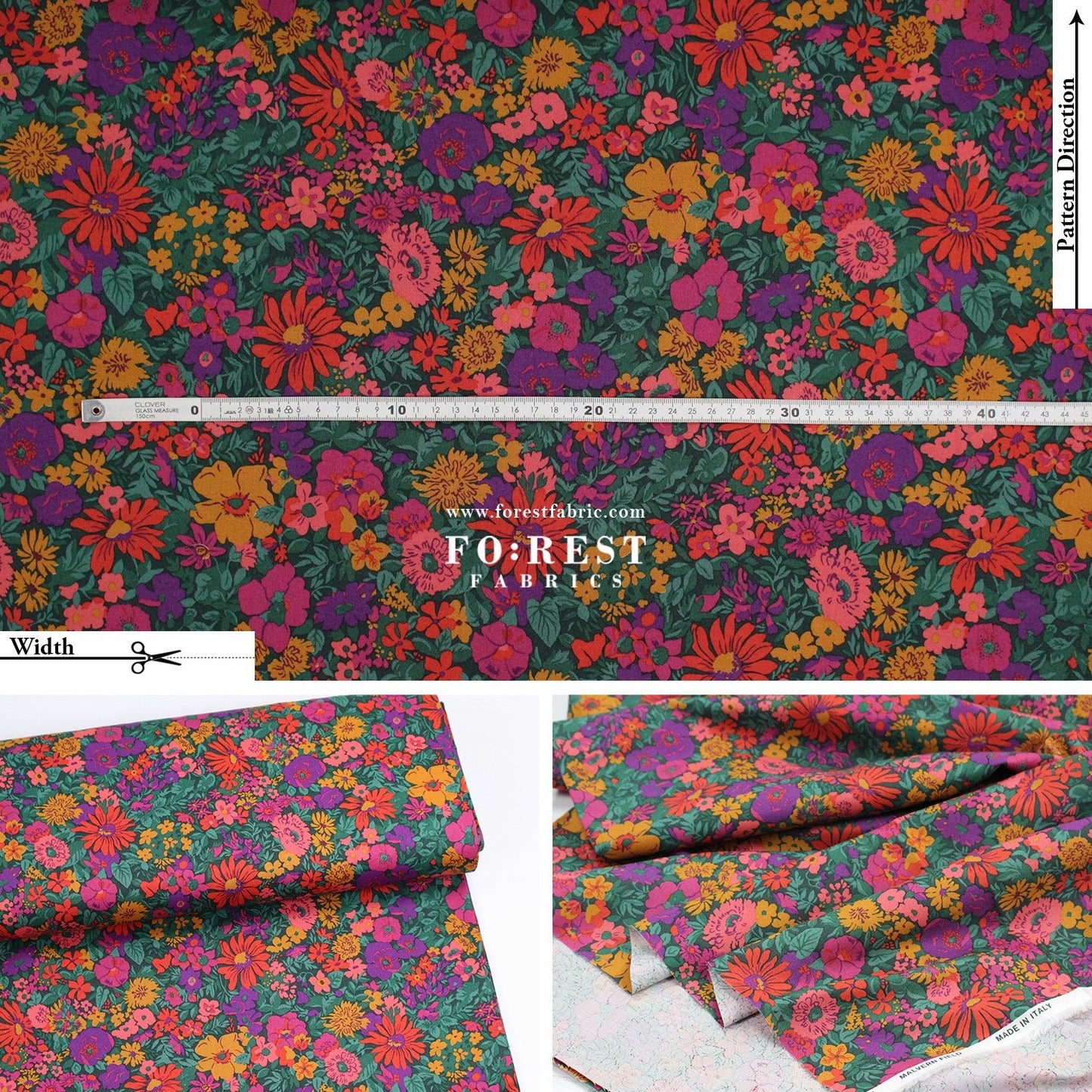 Quilting Liberty - Malvern Field 275cm Wide Width fabric - FO:REST Fabric 布恩堂Liberty fabrictana lawnjapanese fabricykk zipper