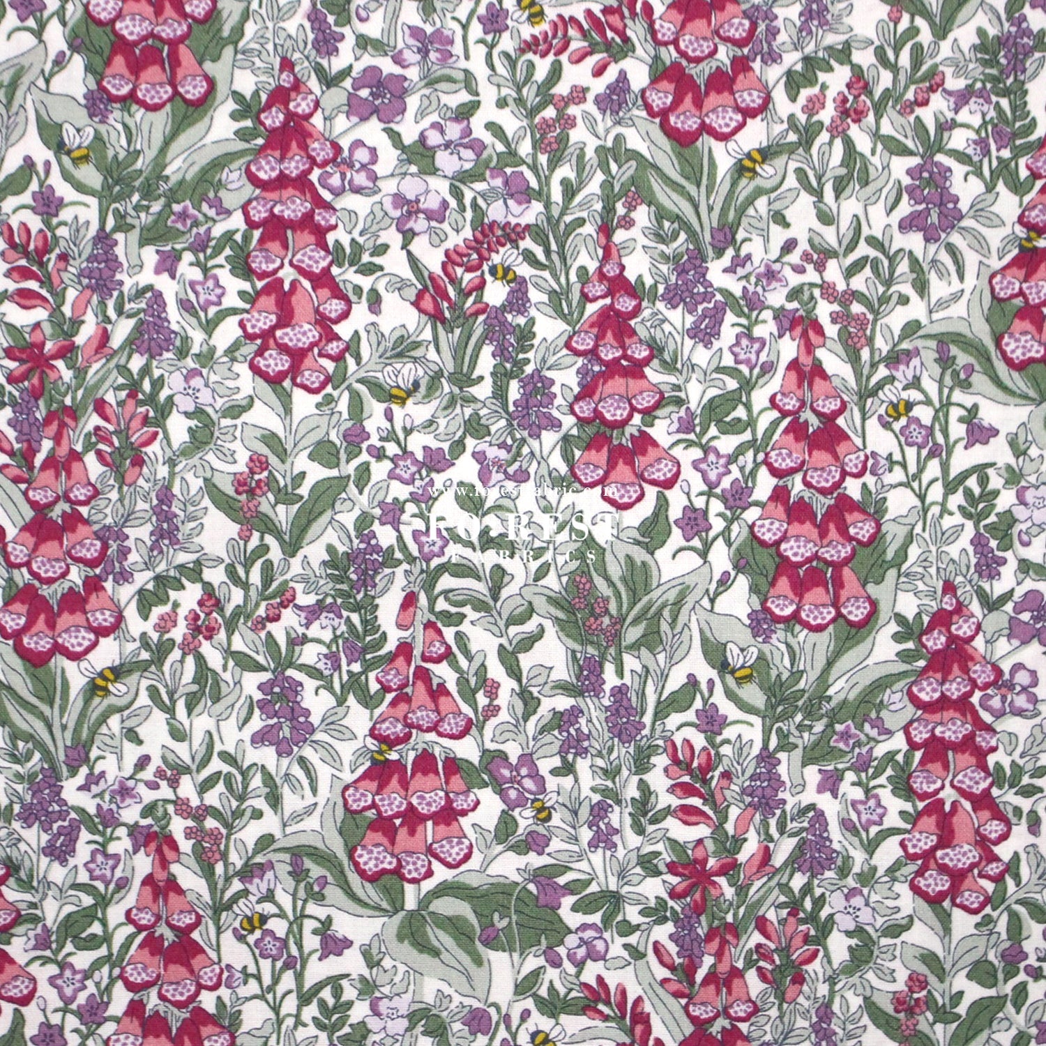 Quilting Liberty - Mull Foxgloves A - FO:REST Fabric 布恩堂Liberty fabrictana lawnjapanese fabricykk zipper