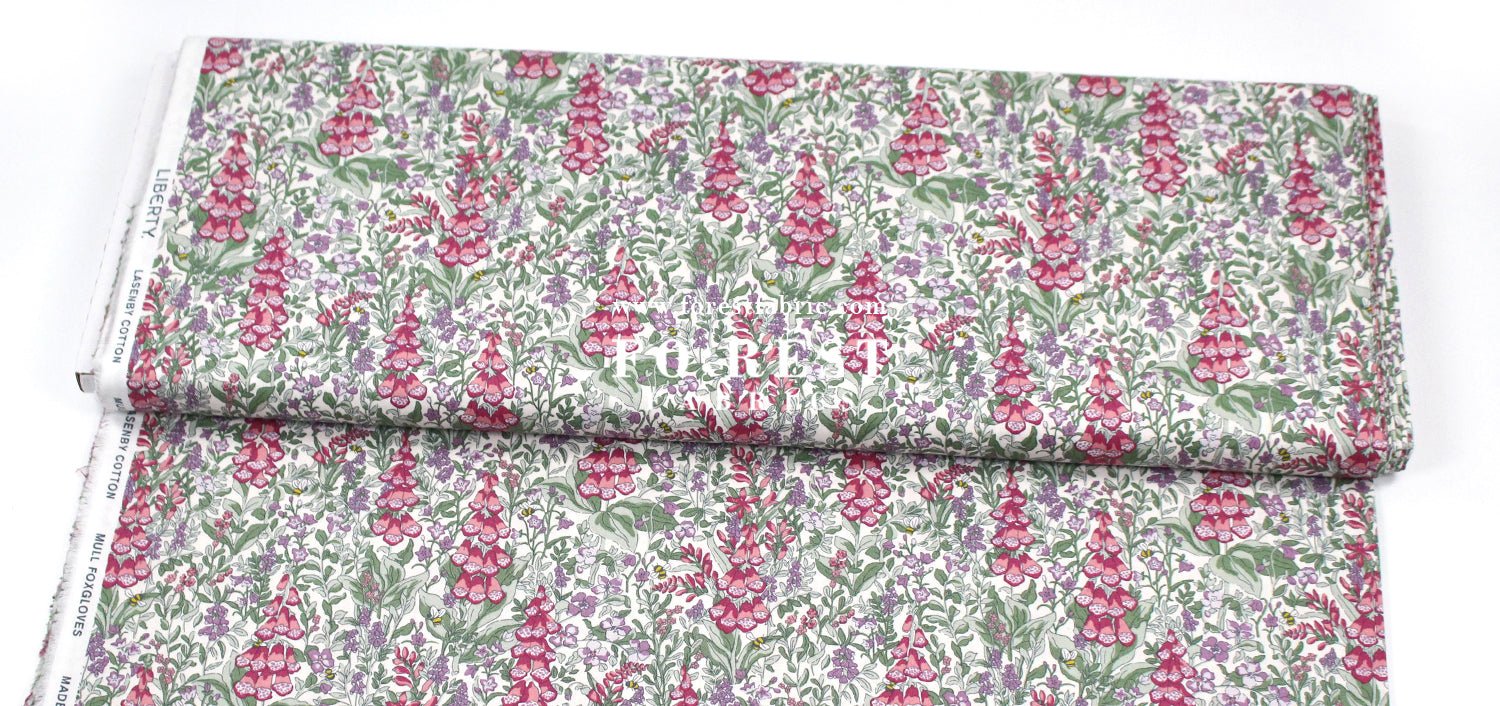 Quilting Liberty - Mull Foxgloves A - FO:REST Fabric 布恩堂Liberty fabrictana lawnjapanese fabricykk zipper