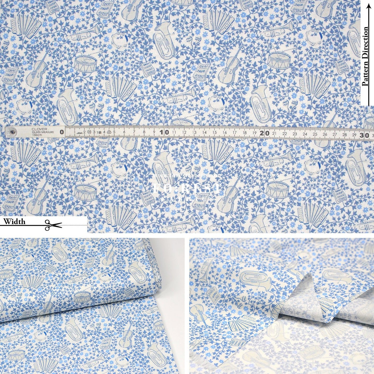 Quilting Liberty - Musical Meadow fabric A - FO:REST Fabric 布恩堂Liberty fabrictana lawnjapanese fabricykk zipper