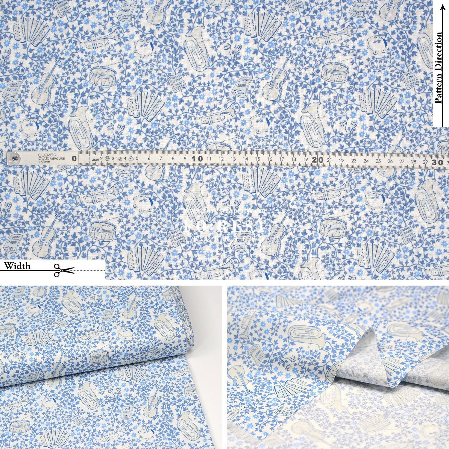 Quilting Liberty - Musical Meadow fabric A - FO:REST Fabric 布恩堂Liberty fabrictana lawnjapanese fabricykk zipper