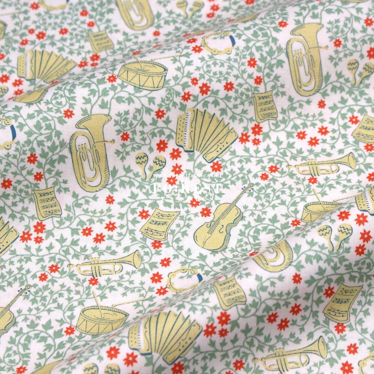 Quilting Liberty - Musical Meadow fabric B - FO:REST Fabric 布恩堂Liberty fabrictana lawnjapanese fabricykk zipper