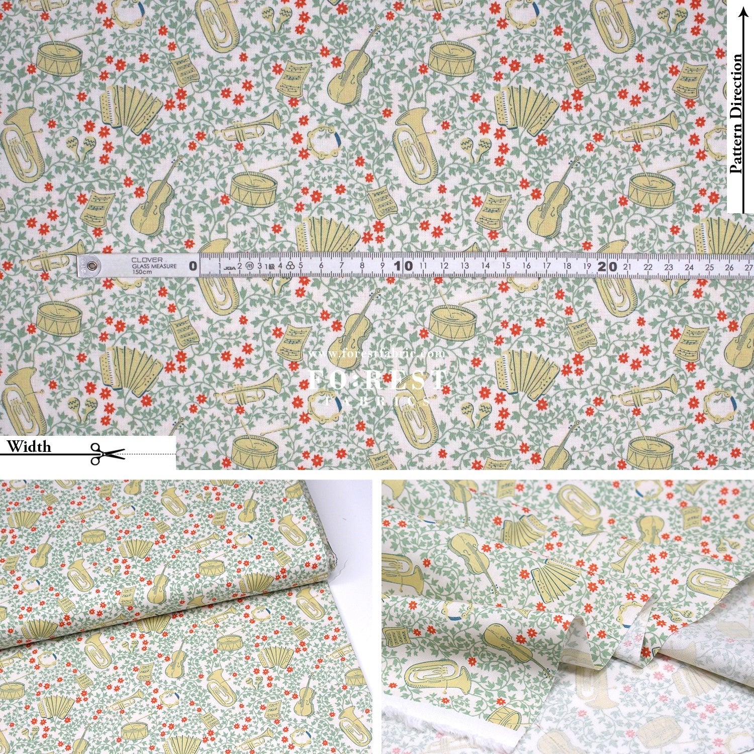 Quilting Liberty - Musical Meadow fabric B - FO:REST Fabric 布恩堂Liberty fabrictana lawnjapanese fabricykk zipper