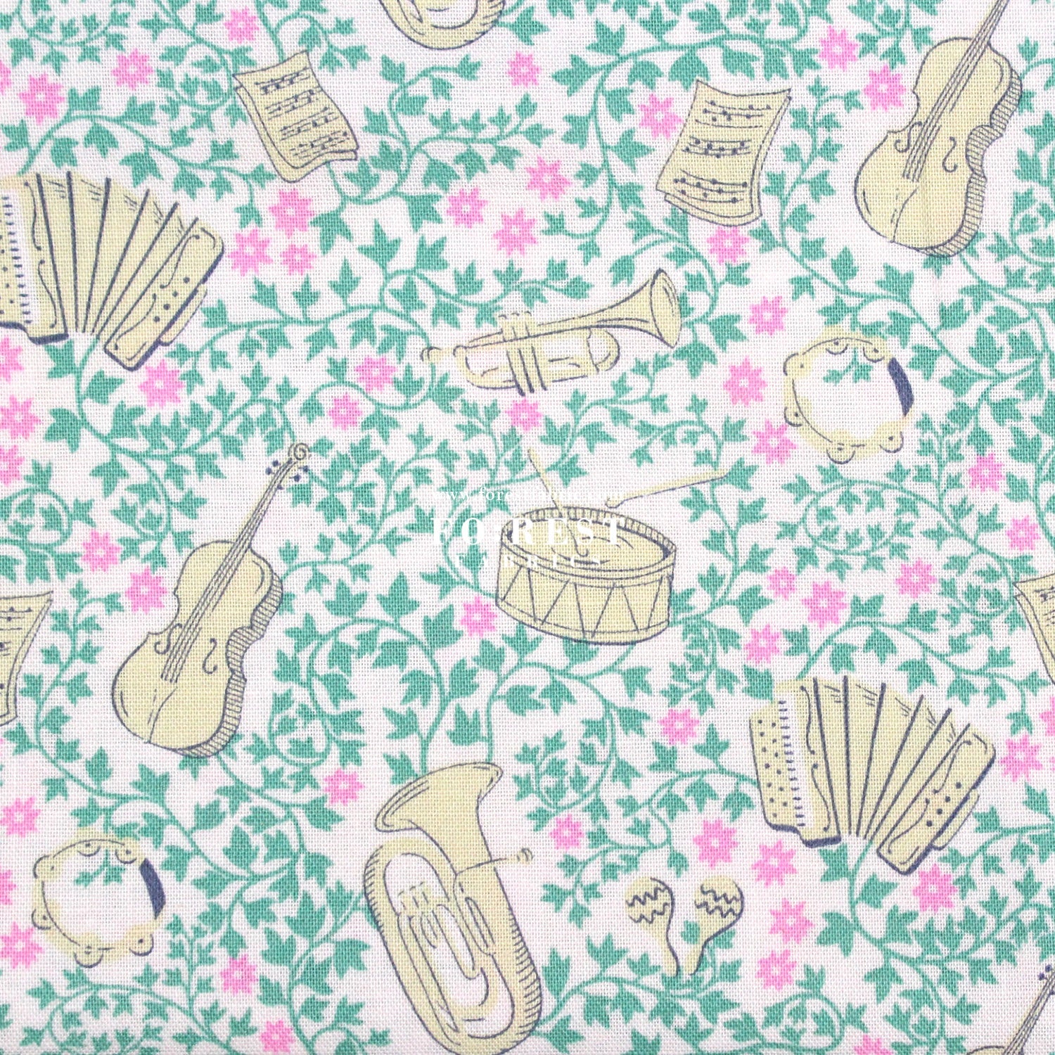 Quilting Liberty - Musical Meadow fabric C - FO:REST Fabric 布恩堂Liberty fabrictana lawnjapanese fabricykk zipper