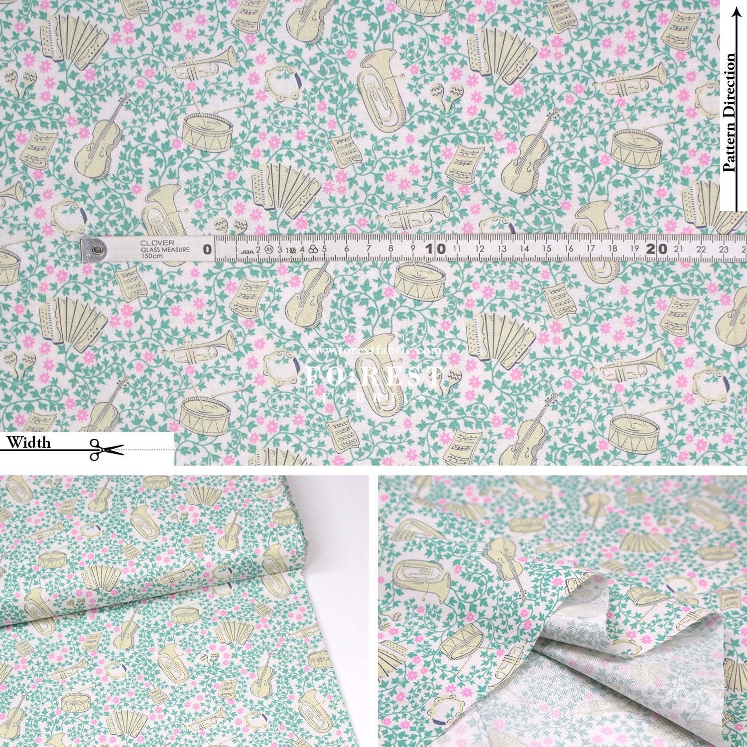 Quilting Liberty - Musical Meadow fabric C - FO:REST Fabric 布恩堂Liberty fabrictana lawnjapanese fabricykk zipper