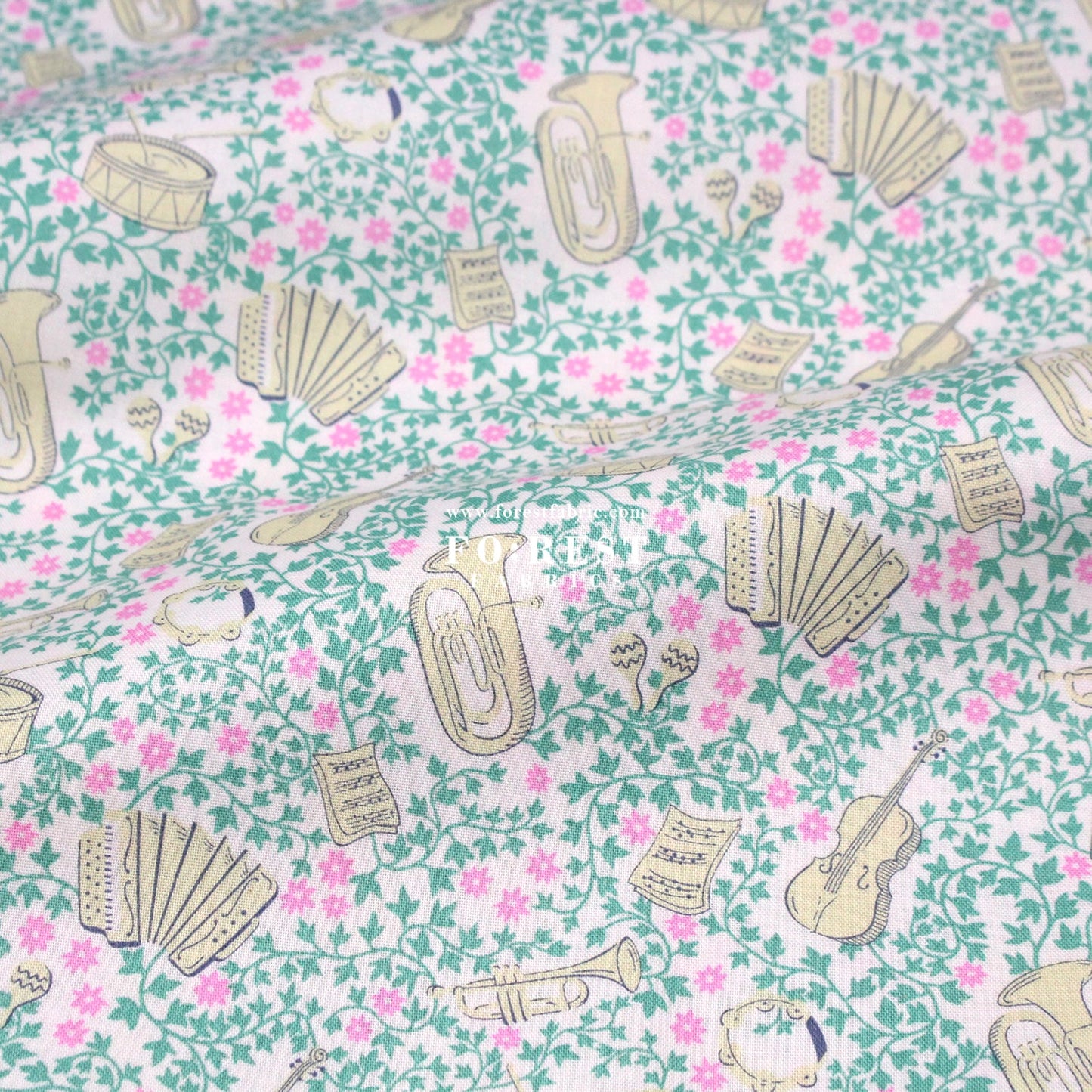 Quilting Liberty - Musical Meadow fabric C - FO:REST Fabric 布恩堂Liberty fabrictana lawnjapanese fabricykk zipper