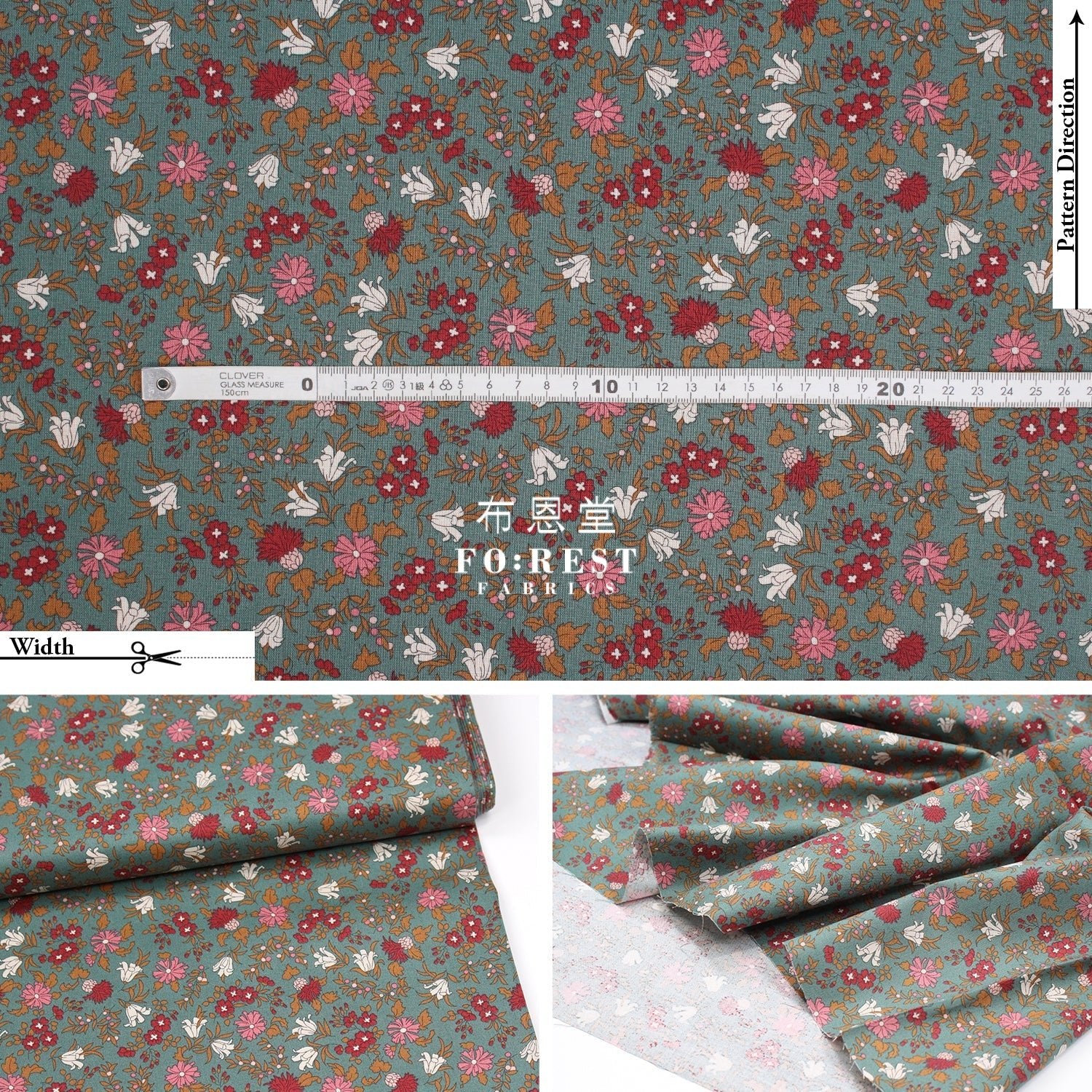 Quilting Liberty - Natures garden C - FO:REST Fabric 布恩堂Liberty fabrictana lawnjapanese fabricykk zipper