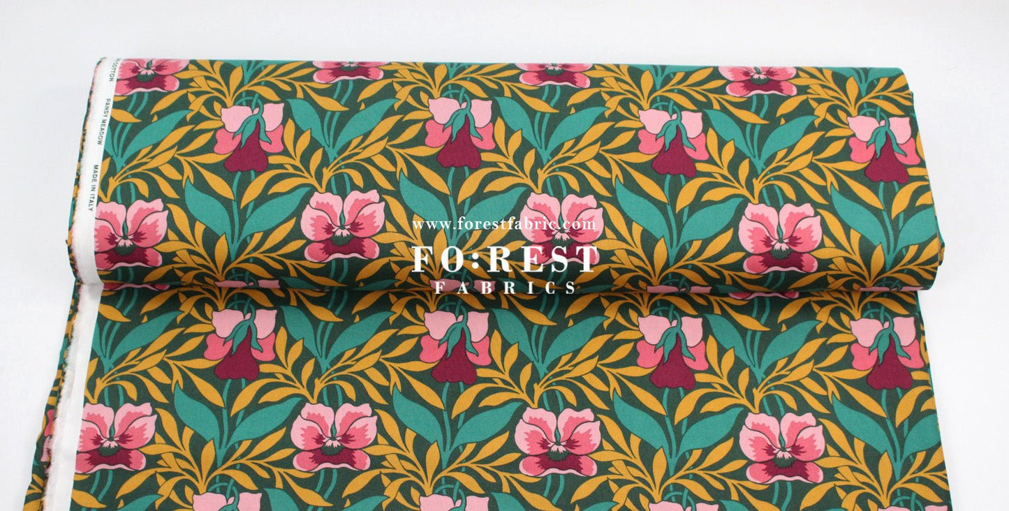 Quilting Liberty - Pansy Meadow 275cm Wide Width fabric - FO:REST Fabric 布恩堂Liberty fabrictana lawnjapanese fabricykk zipper