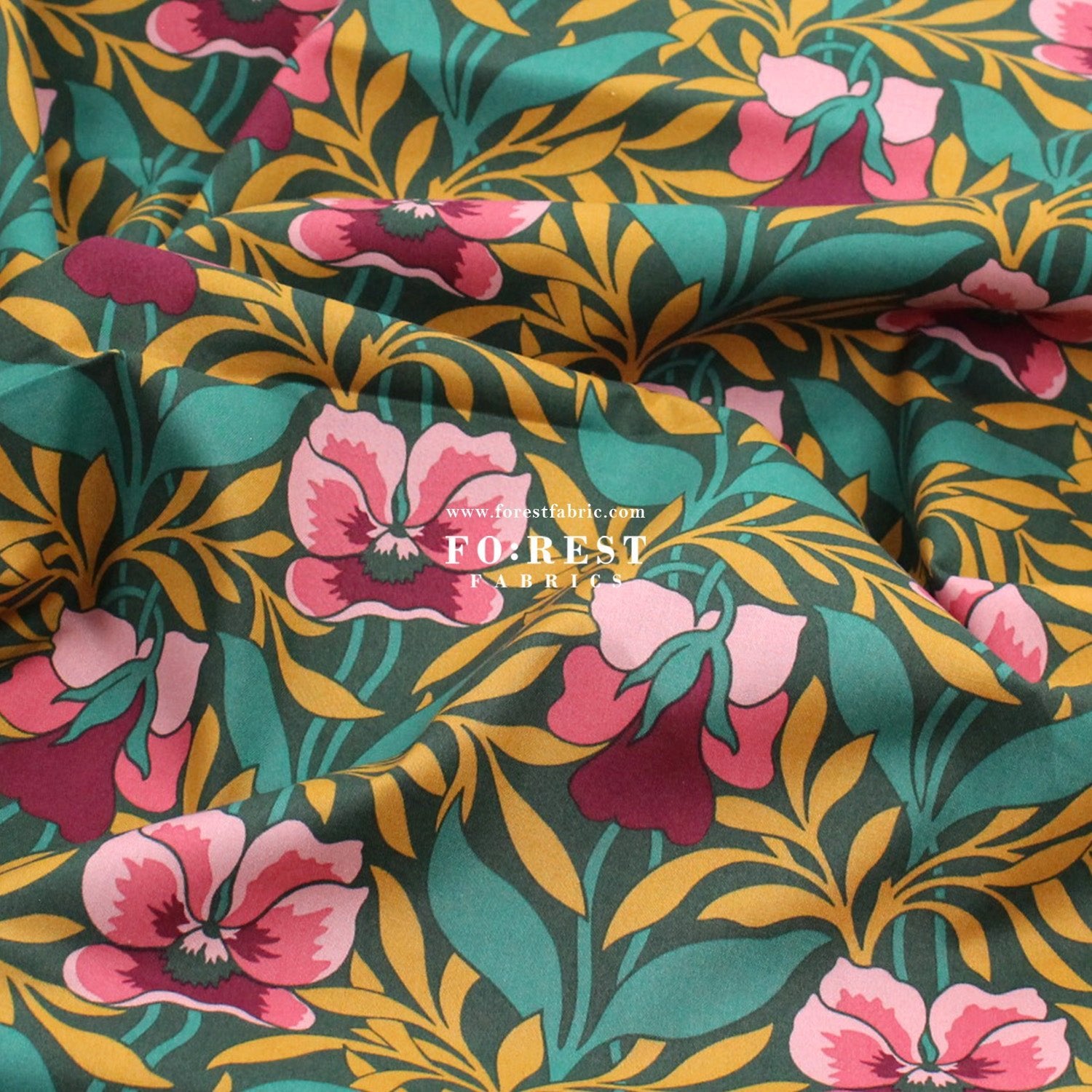 Quilting Liberty - Pansy Meadow 275cm Wide Width fabric - FO:REST Fabric 布恩堂Liberty fabrictana lawnjapanese fabricykk zipper