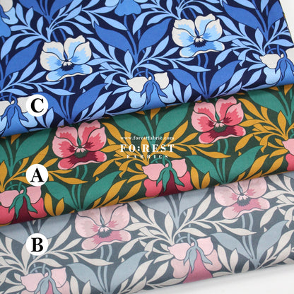 Quilting Liberty - Pansy Meadow 275cm Wide Width fabric - FO:REST Fabric 布恩堂Liberty fabrictana lawnjapanese fabricykk zipper