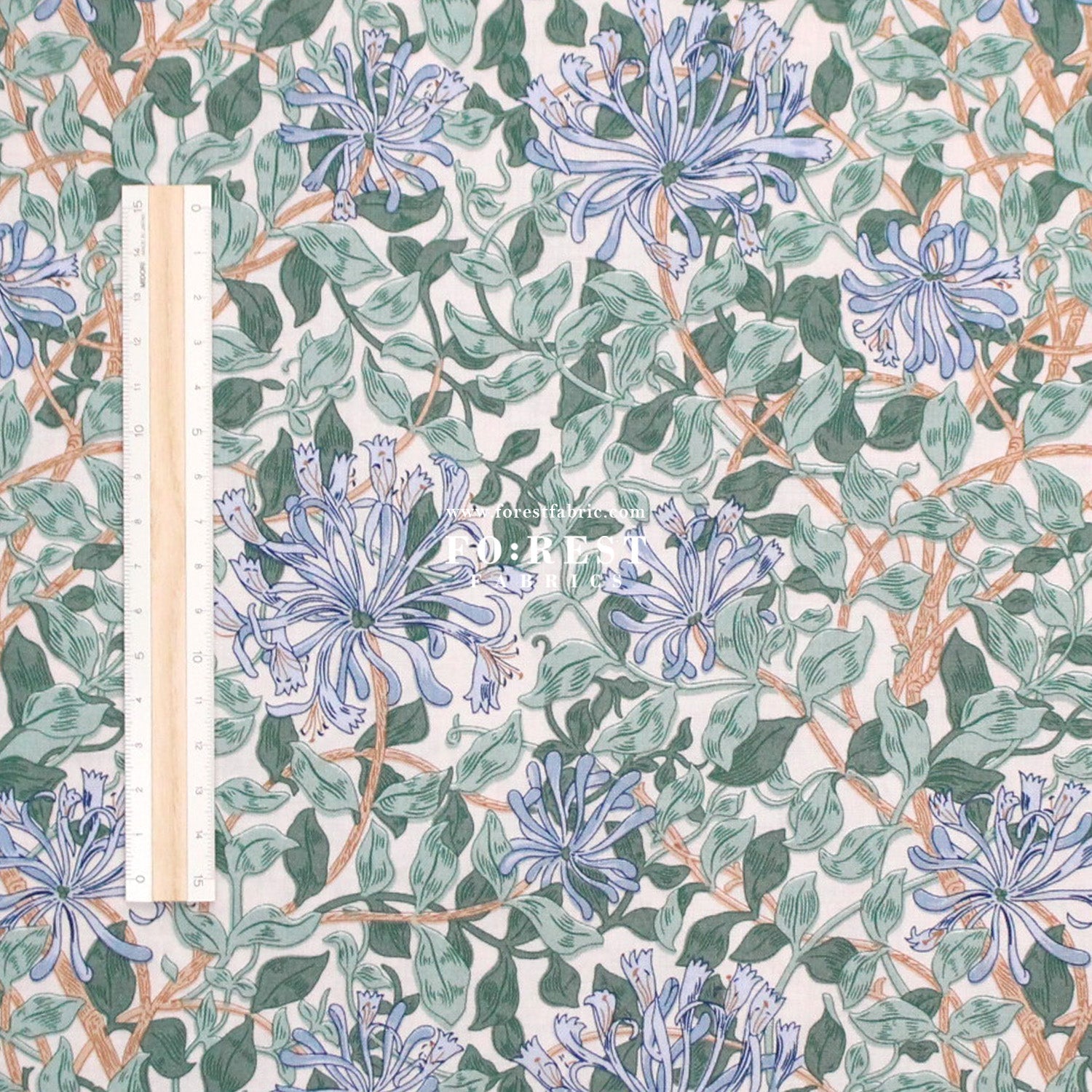 Quilting Liberty - Rrailing Honeysuckle 275cm Wide Width fabric - FO:REST Fabric 布恩堂Liberty fabrictana lawnjapanese fabricykk zipper