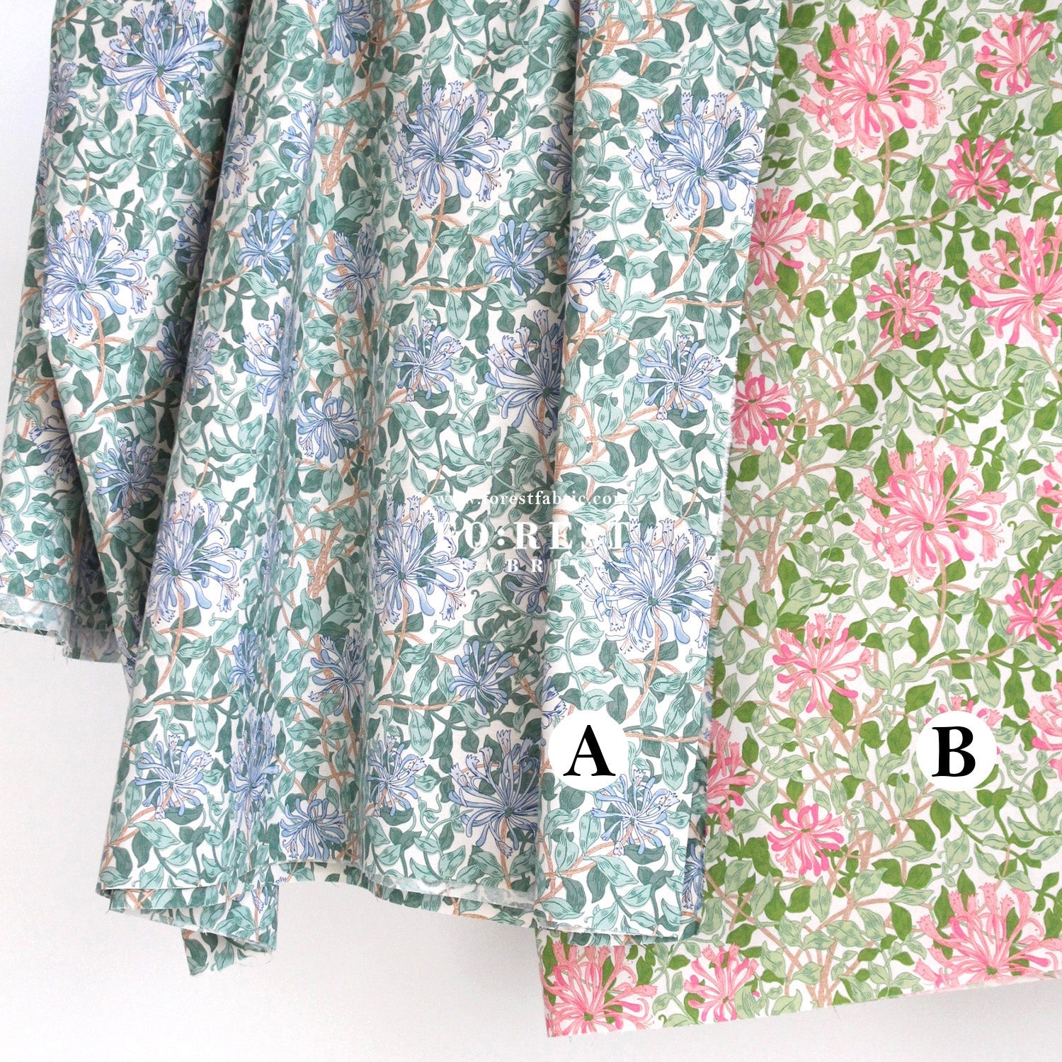 Quilting Liberty - Rrailing Honeysuckle 275cm Wide Width fabric - FO:REST Fabric 布恩堂Liberty fabrictana lawnjapanese fabricykk zipper