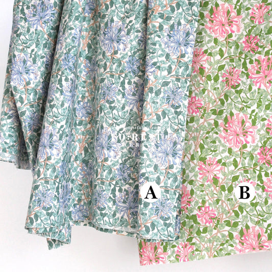 Quilting Liberty - Rrailing Honeysuckle 275cm Wide Width fabric - FO:REST Fabric 布恩堂Liberty fabrictana lawnjapanese fabricykk zipper