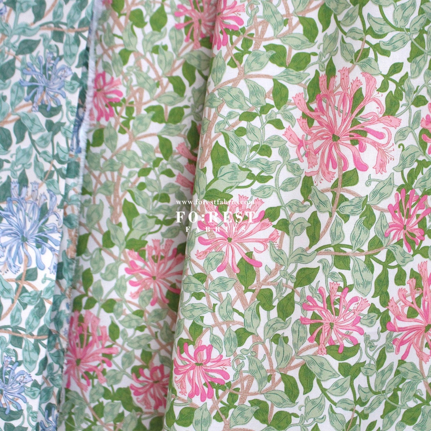 Quilting Liberty - Rrailing Honeysuckle 275cm Wide Width fabric - FO:REST Fabric 布恩堂Liberty fabrictana lawnjapanese fabricykk zipper