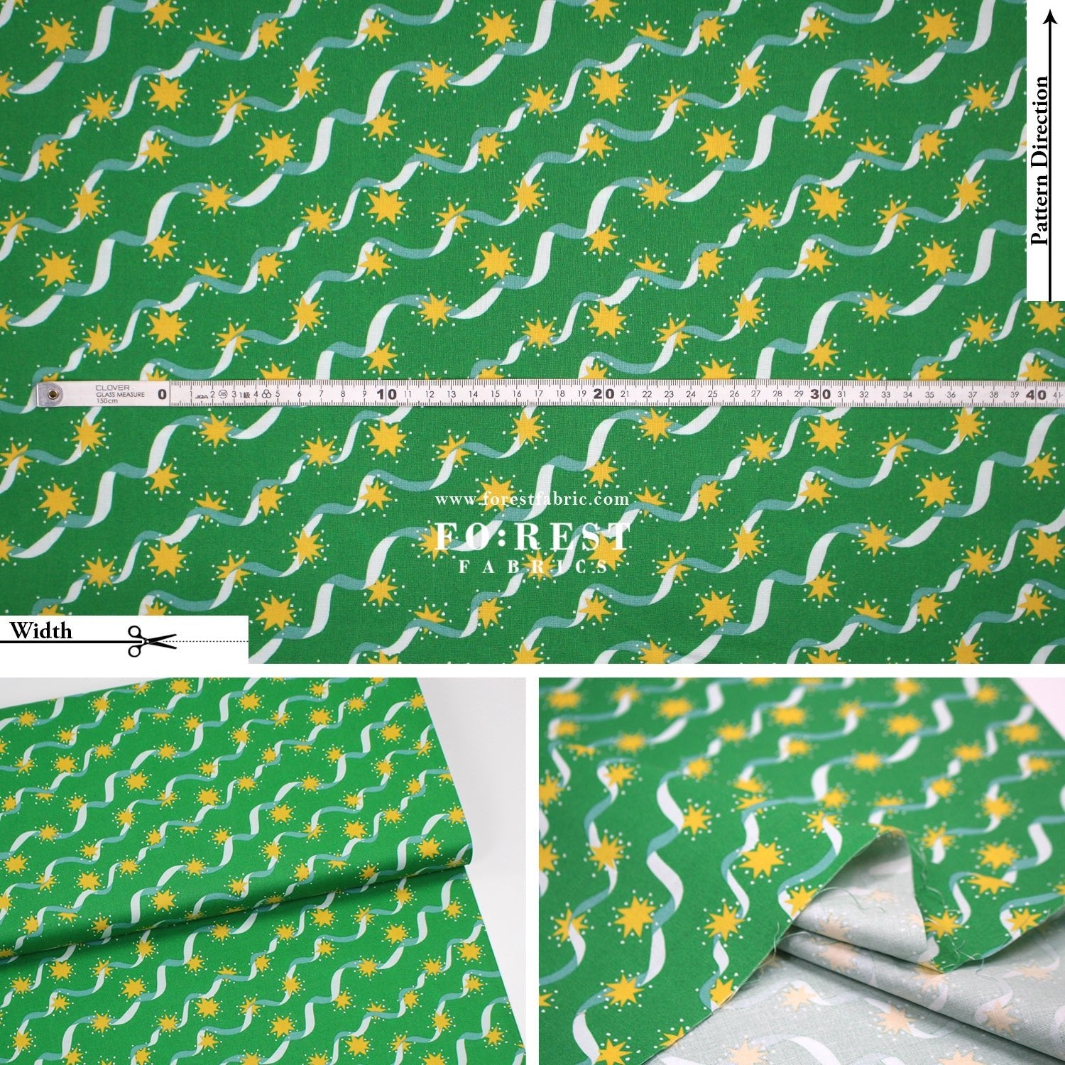 Quilting Liberty - Stars and Ribbons fabric A - FO:REST Fabric 布恩堂Liberty fabrictana lawnjapanese fabricykk zipper