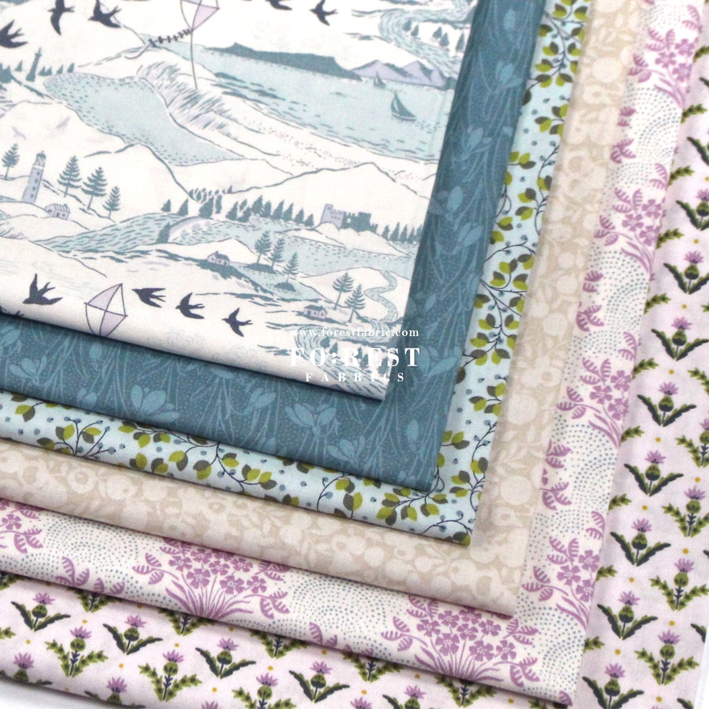 Quilting Liberty - Steely Sky A - FO:REST Fabric 布恩堂Liberty fabrictana lawnjapanese fabricykk zipper