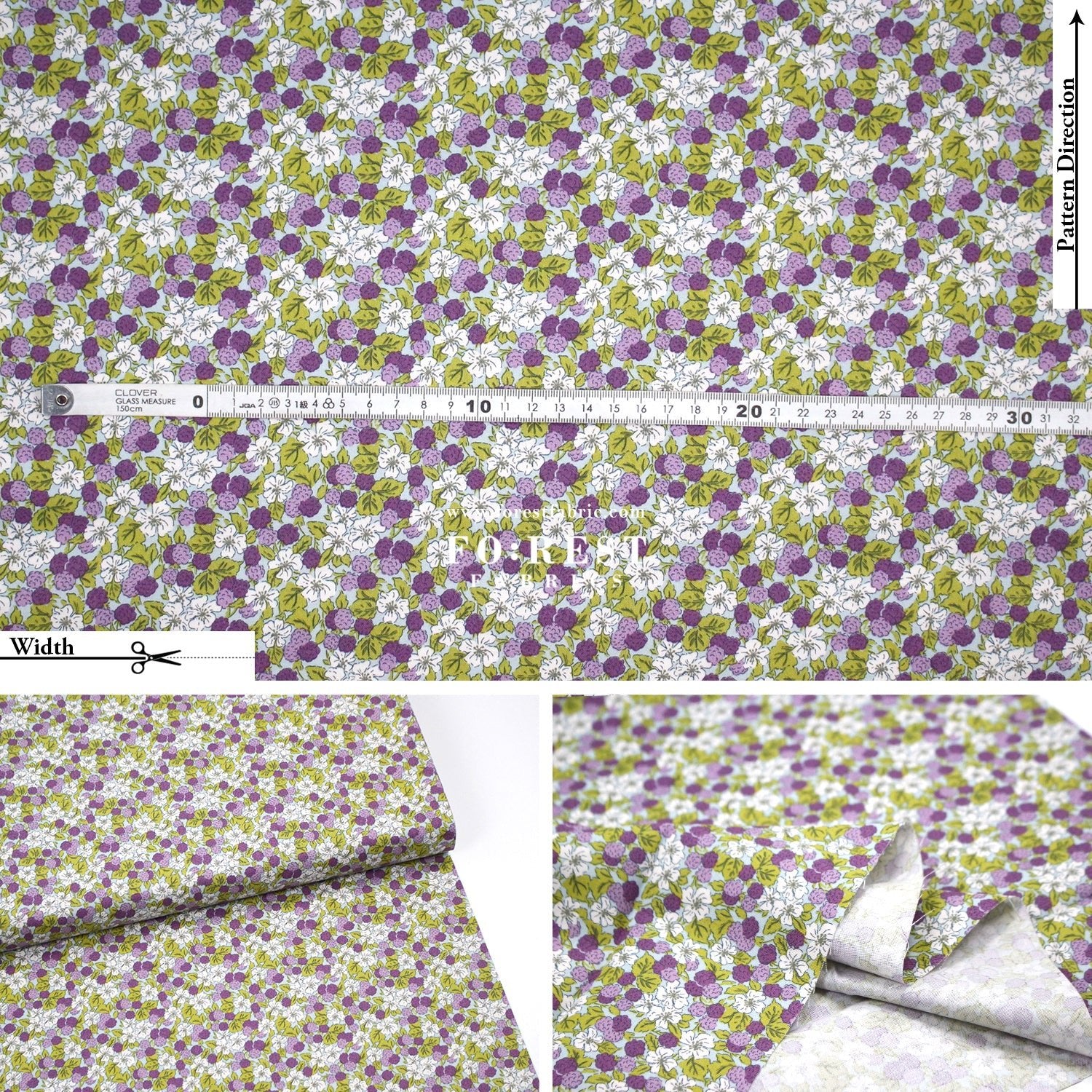 Quilting Liberty - Sweet Blackberries A - FO:REST Fabric 布恩堂Liberty fabrictana lawnjapanese fabricykk zipper