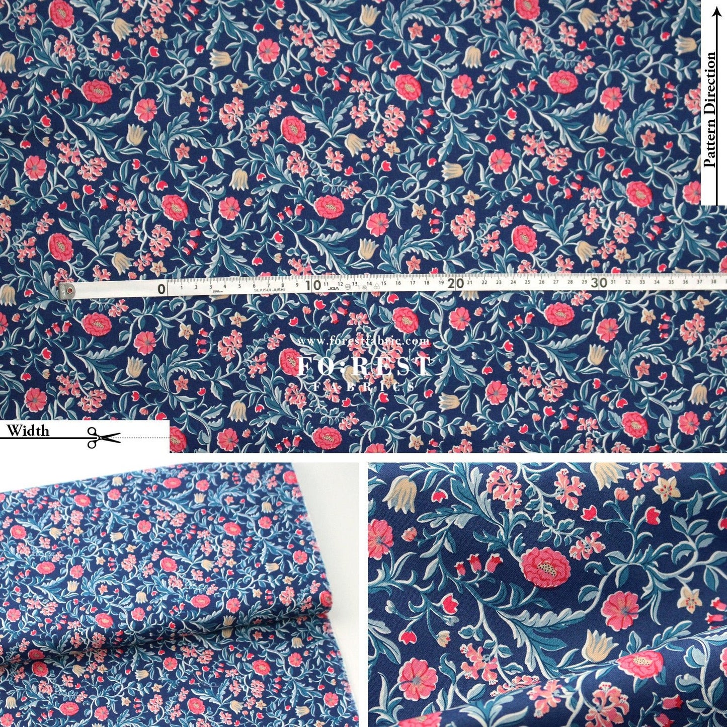 Quilting Liberty - The Craft Garden 2 fabric - FO:REST Fabric 布恩堂Liberty fabrictana lawnjapanese fabricykk zipper