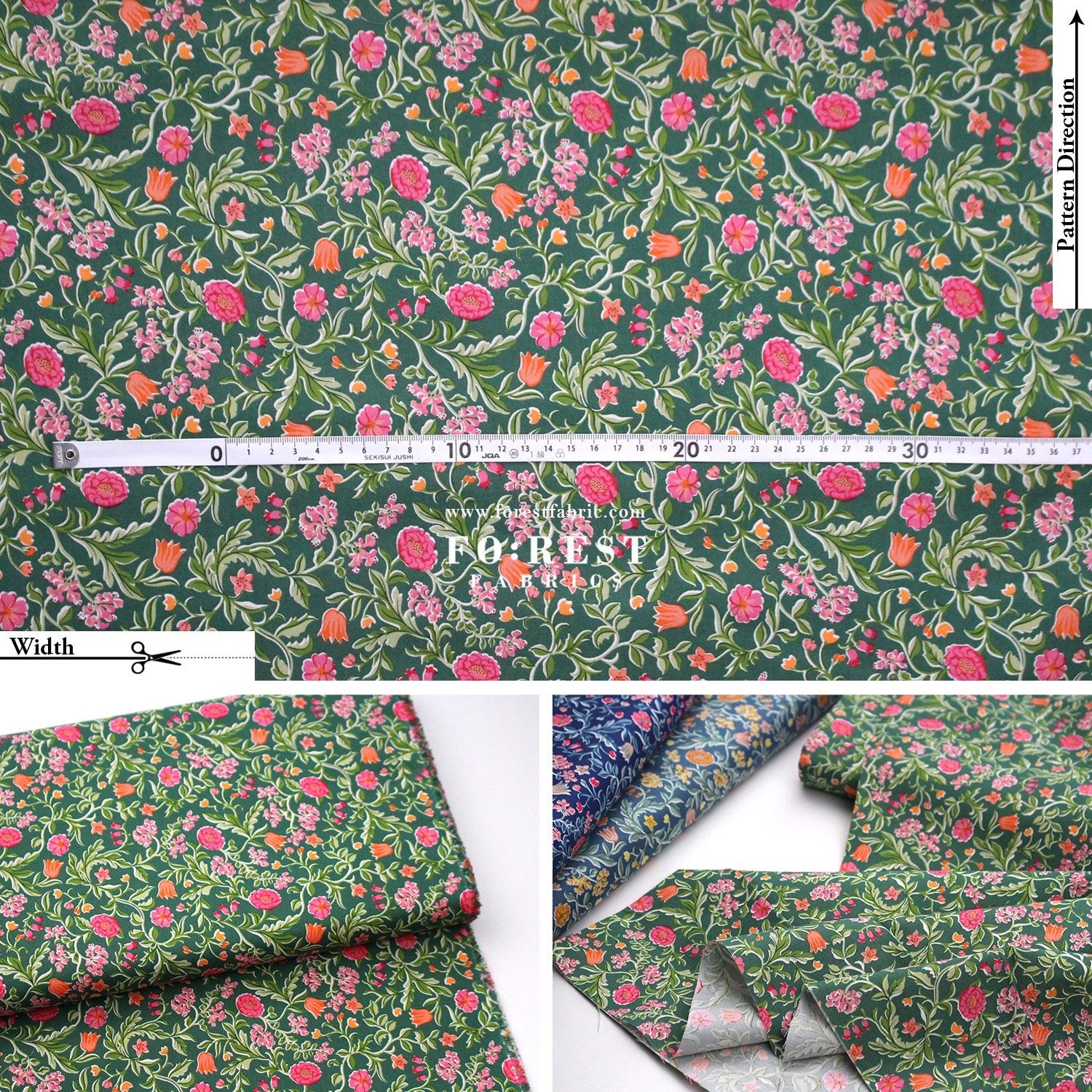 Quilting Liberty - The Craft Garden 2 fabric - FO:REST Fabric 布恩堂Liberty fabrictana lawnjapanese fabricykk zipper