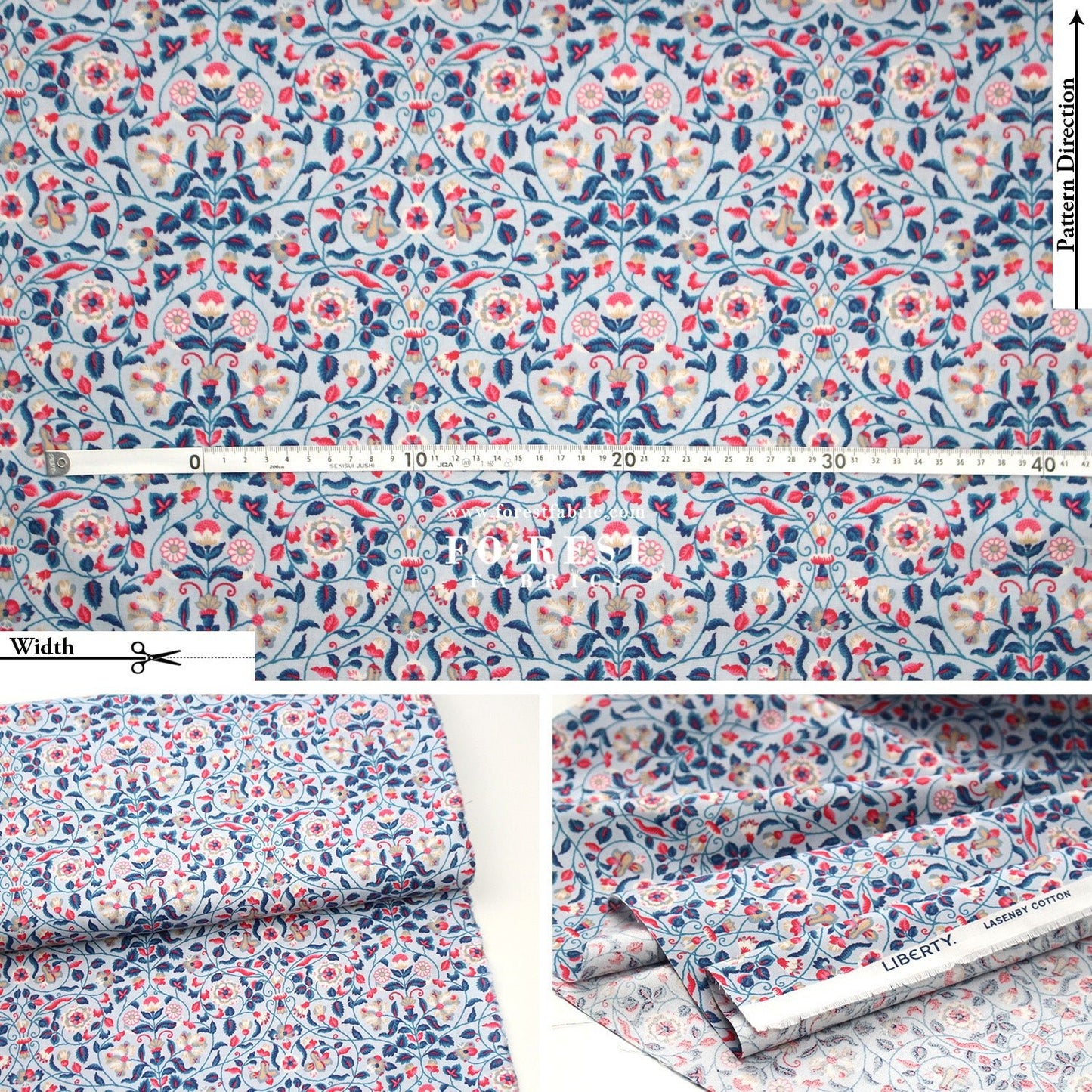 Quilting Liberty - The Craft Garden A fabric - FO:REST Fabric 布恩堂Liberty fabrictana lawnjapanese fabricykk zipper