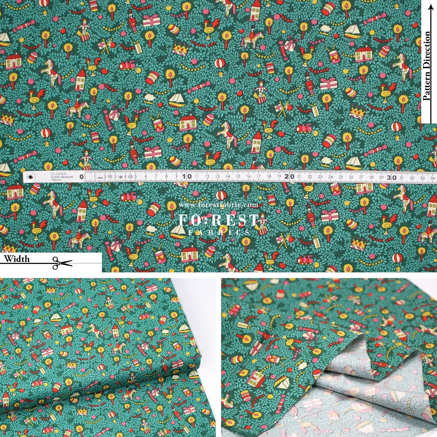 Quilting Liberty - Toy Tree fabric A - FO:REST Fabric 布恩堂Liberty fabrictana lawnjapanese fabricykk zipper