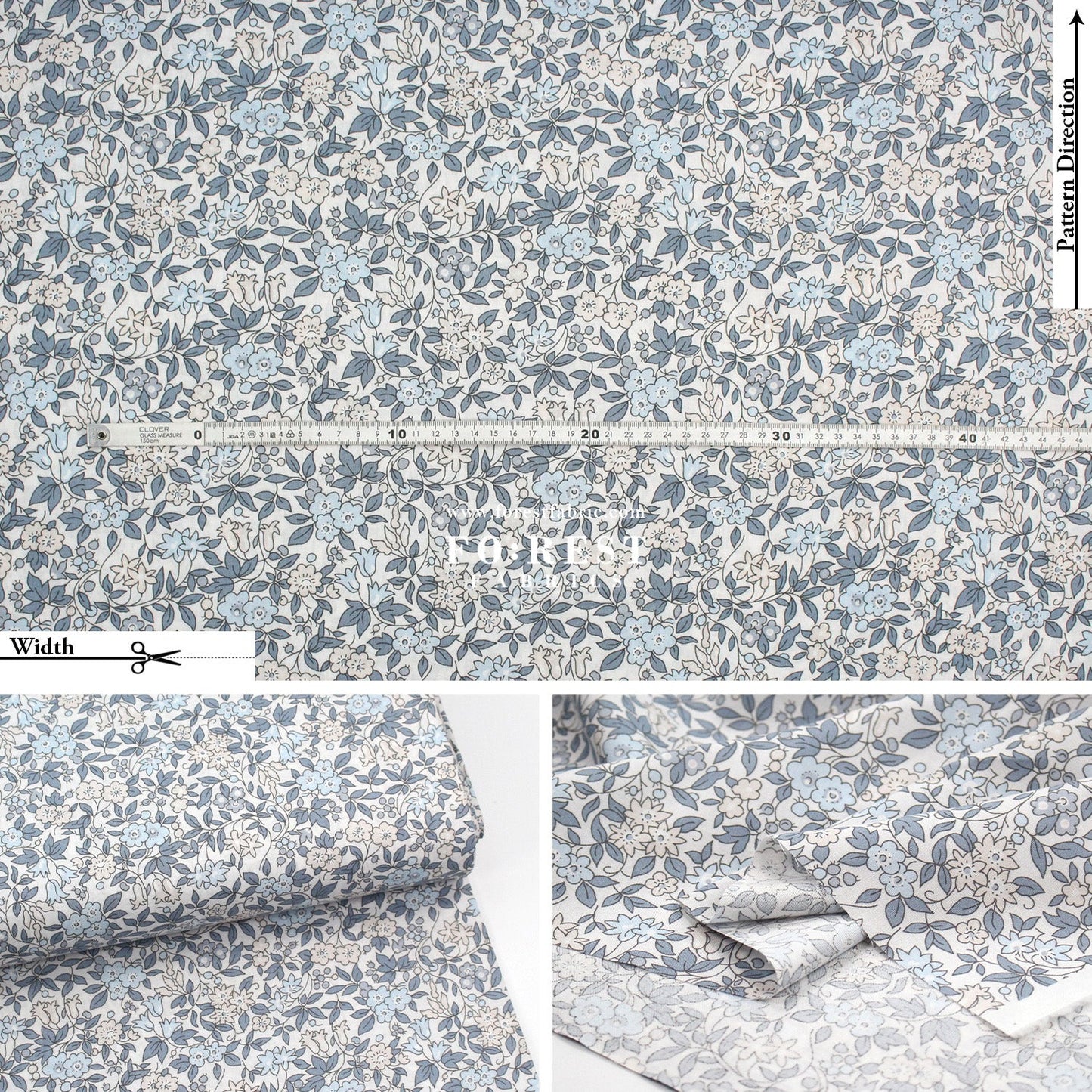 Quilting Liberty - Trailing Blossom 275cm Wide Width fabric - FO:REST Fabric 布恩堂Liberty fabrictana lawnjapanese fabricykk zipper